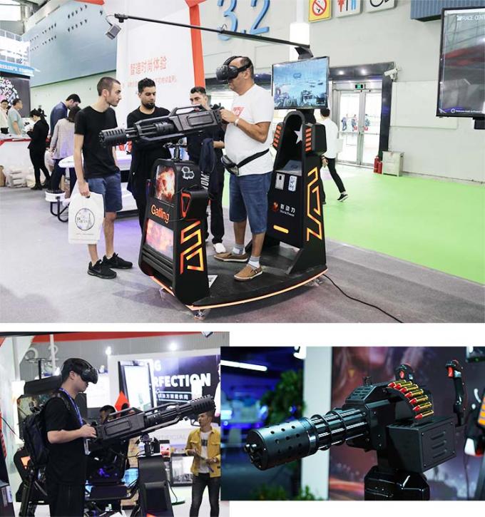 Siyah Renk VR Gatling Simülatörü Sanal Gerçeklik Silah Atış Oyunu 1