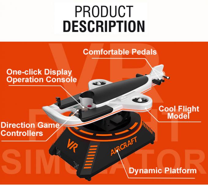 Hipermarket için Tek Oyuncu 9D VR Uçuş Simülatörü Çekim Oyun Makinesi 0