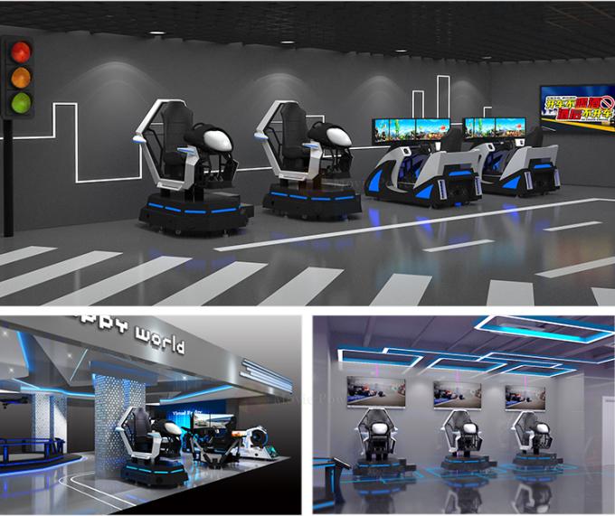 Kapalı Oyun Alanı Araba VR Yarış 9D Simülatörü Elektrikli Platform Araba Yarışı Oyunu Simülatörü 1