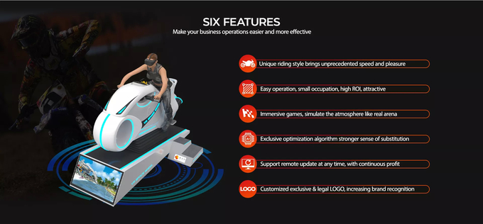 Fiberglas 9d VR Motosiklet Simülatörü Sanal Gerçeklik Yarış Arabası Ekipmanı 2