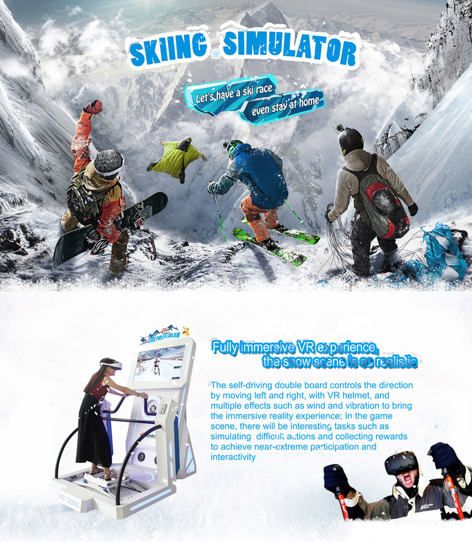 Para Birimi İşletilen Sanal Gerçeklik Oyun Makinesi 9d Vr Ski Simülatörü Ticari için 0