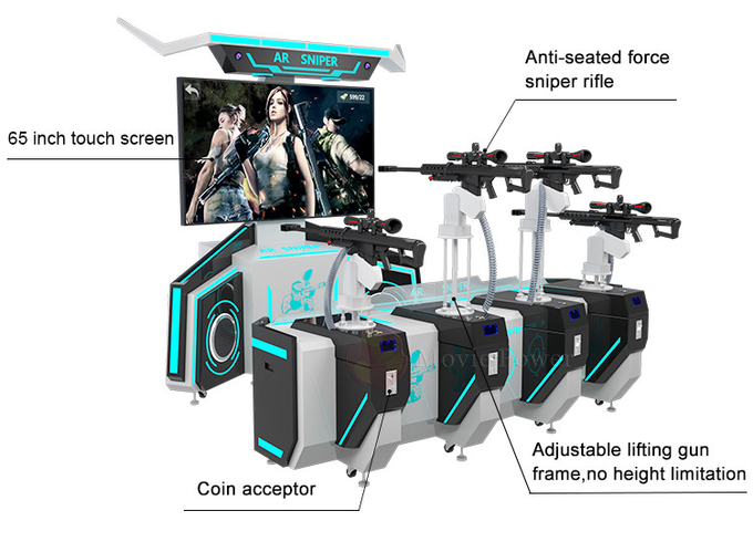 4 Oyuncu AR keskin nişancı Para Operasyonlu Arkade Oyunu Makineli Silah Ateşleme AR Oyun Ekipmanı 3