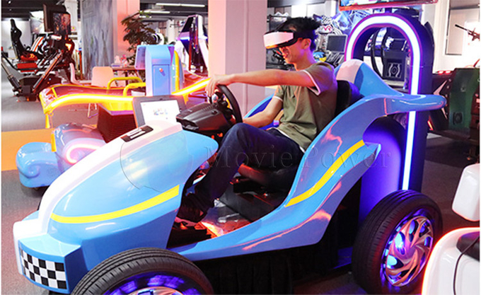 VR Tema Parkı Sürüşleri 9D Çocuk Yarış Oyunu Simülatörü Parça İşletilen Araba Arkade Makinesi 3