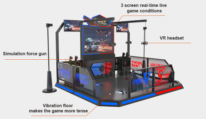 Sanal Gerçeklik Ekipmanı Vr Atış Oyunu Makinesi 9d Vr Atış Simülatörü Vr Atış Arenası Çok oyunculu 3