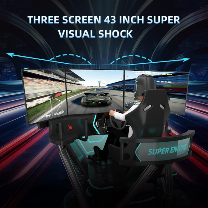 6 dof Hidrolik Yarış Simülatörü VR Oyunları Sanal Gerçeklik 3 Ekran F1 Yarış Simülatörü 5