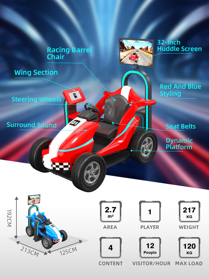 9D Çocuk Araç Yarışı Oyunu Eğlence Parkı için VR Sürüş Simülatörü 1