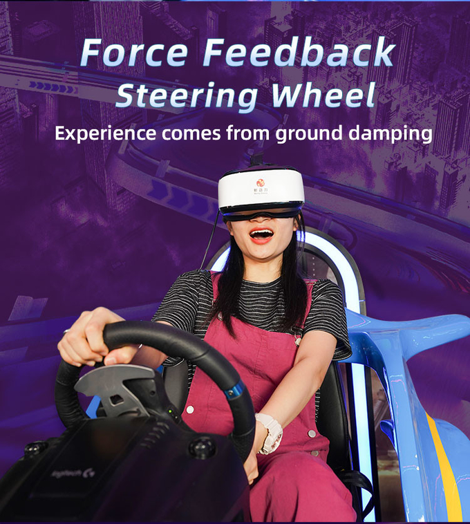 9D Çocuk Araç Yarışı Oyunu Eğlence Parkı için VR Sürüş Simülatörü 3