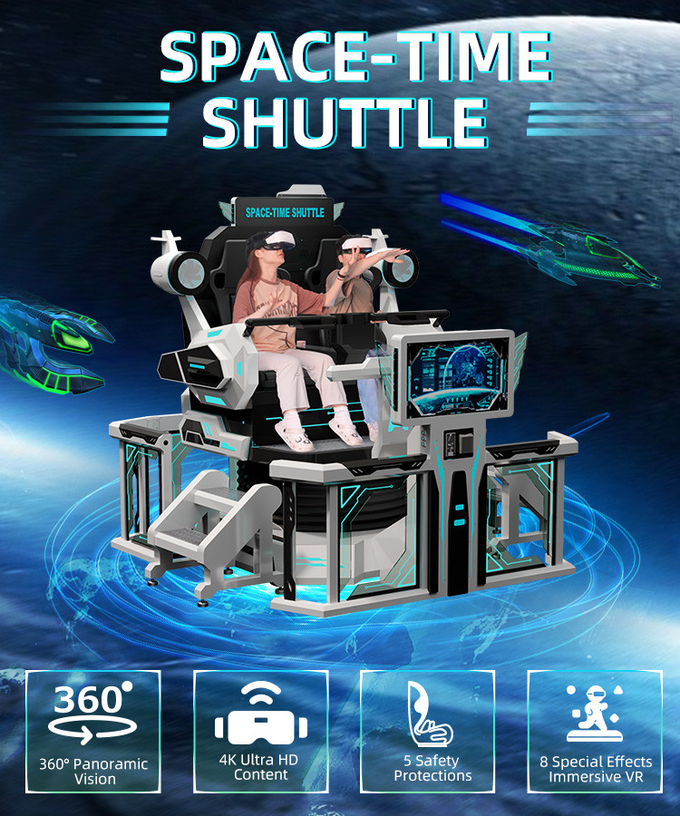 Güvenlik 9d Vr Sinema 2 Koltuklu Vr Roller Coaster Simulator Chair 360 Motion Ride 0