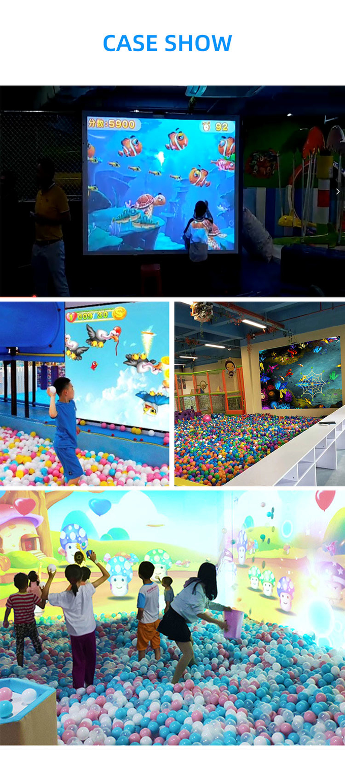 Büyük Kat Duvar Projeksiyon Oyunları Çocuklar Kapalı Oyun Alanı Park 3D Çocuklar İçin Etkileşimli Top Oyunu 7