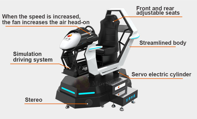 İç mekan 360 derece 9D Vr Araba Yarışı Oyun Makinesi Sanal Gerçeklik Sürüş Arcade Hareket Simülatörü 3
