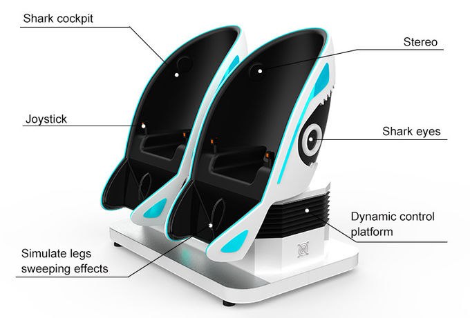 Tema Parkı 9D VR Yumurta Sandalyesi Simülatörü VR Köpekbalığı Hareket Sineması 2 Koltuk 5