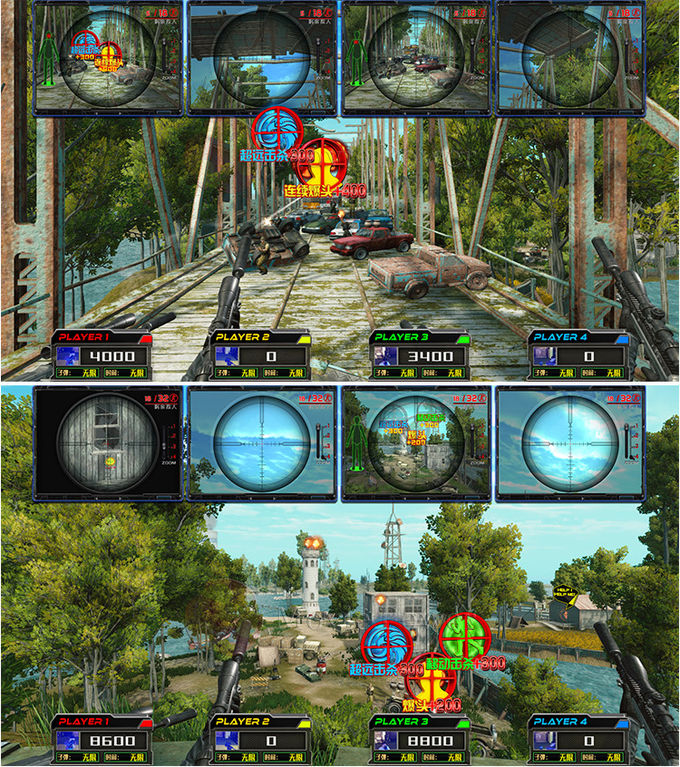 4 Oyuncu AR keskin nişancı Para Operasyonlu Arkade Oyunu Makineli Silah Ateşleme AR Oyun Ekipmanı 1
