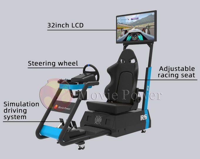 Küçük Ev Oyun Hidrolik VR Yarış Simülatörü Araba Sürücüsü Ekipmanı 0.5KW 2