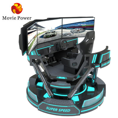 3 Ekranlı Sanal Gerçeklik Simülatörü 6- Dof Black Car Racing Oyun Makinesi 5d Araba Sürüşü Arcade For Mall