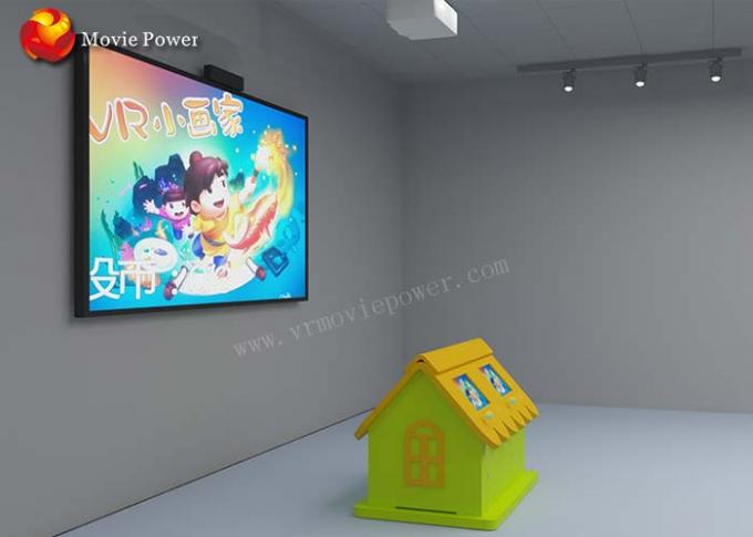 VR Eğlence Parkı Kapalı İnteraktif Projeksiyon Çocuk Boyama Oyun Makinesi 1.5 KW 1