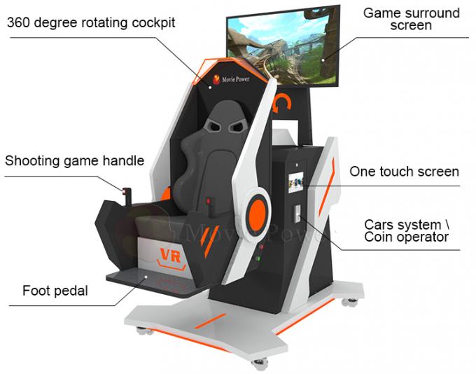 VR 360 Derece Dönen Eğlence Ekipmanları 9d Uçuş Simülatörü Arcade Makinesi 1
