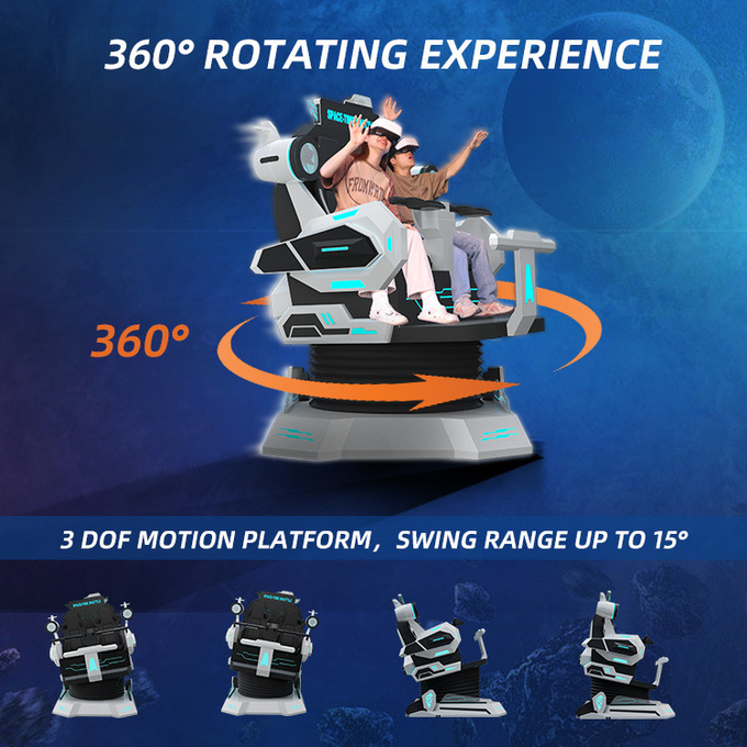 Güvenlik 9d Vr Sinema 2 Koltuklu Vr Roller Coaster Simulator Chair 360 Motion Ride 2