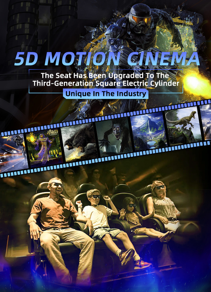 Özel 7d 4d 5d Motion Cinema Simulator Sandalye 6 Dof Elektrik Platformu ile 0