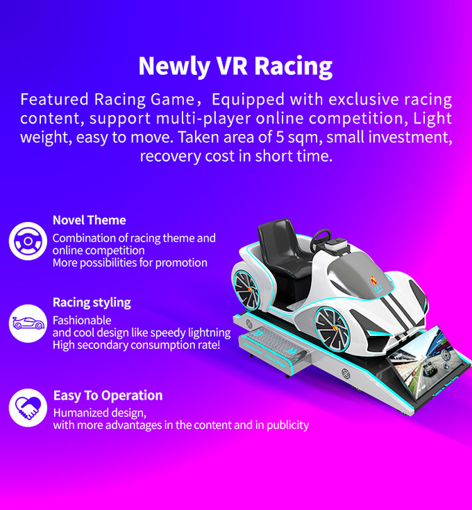Kapalı Oyun Odası için VR Arcade Süper Yarış 9D Araba Sürüş Simülatörü 0